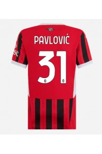 AC Milan Strahinja Pavlovic #31 Fotballdrakt Hjemme Klær Dame 2024-25 Korte ermer